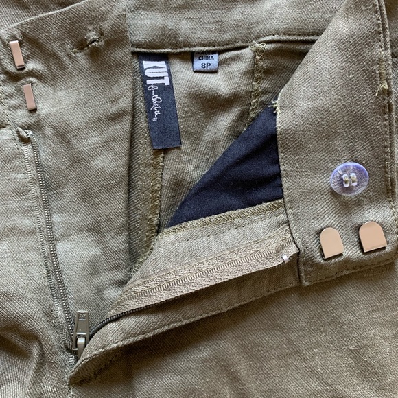 Kut from the Kloth Green Linen Trousers, Size 8P - Picture 7 of 8